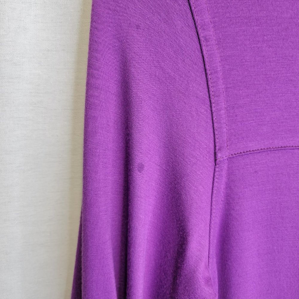 Soft Surroundings Women's PXS Popover Shirt Top Purple Roll Tab Sleeve - Picture 6 of 7